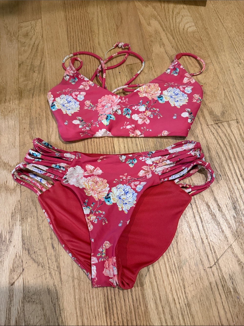 O'Neill Rose Pink Floral Bikini Bottom